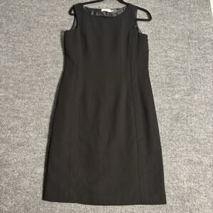 Calvin Klein Black Ruffle Sleeveless Womens size 10 Black Cocktail Midi Dress